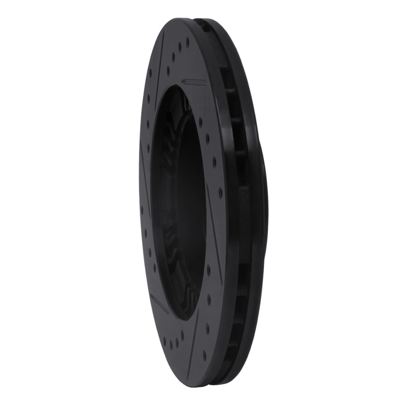 Mazda Protege Brake Rotor (1) - Front Right - R1 Concepts - Drilled & Slotted - Black - `99-`03